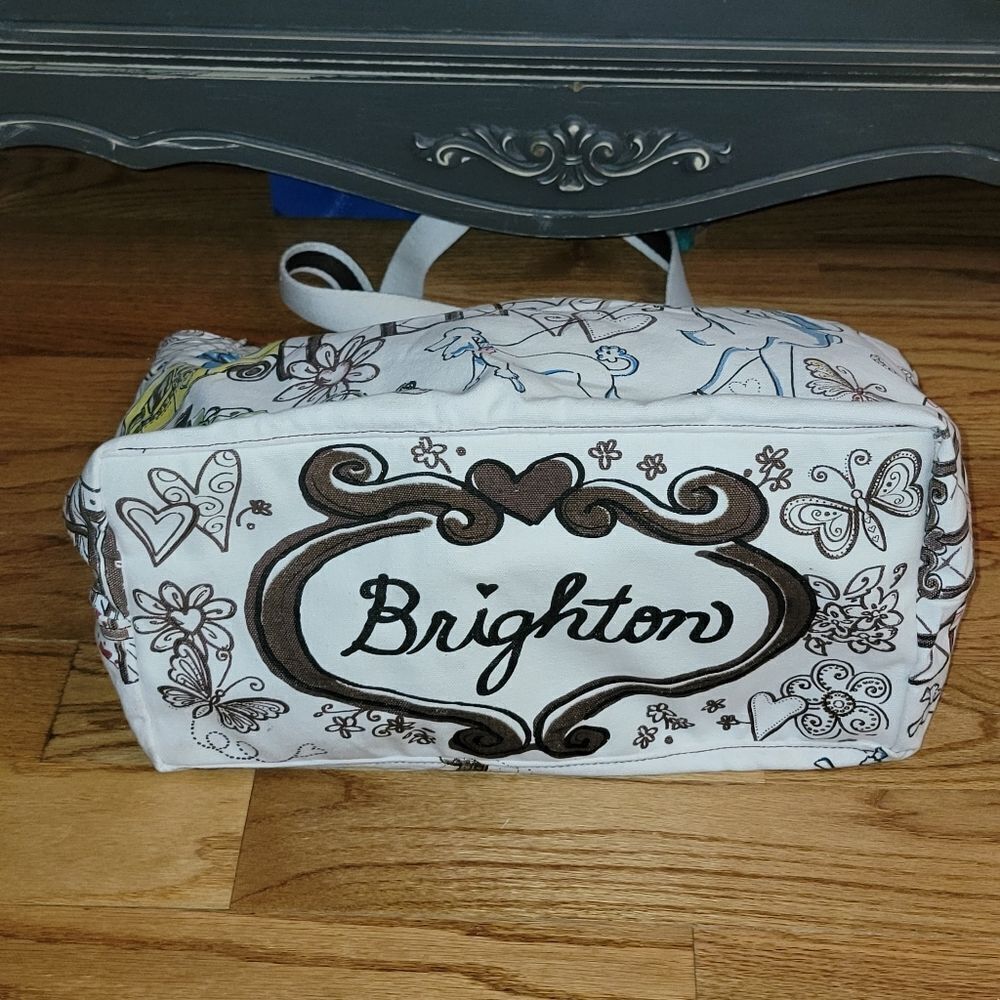 Brighton Boulevard City Best Friend Print Large Canvas Women's Tote Bag - Picture 8 of 15
